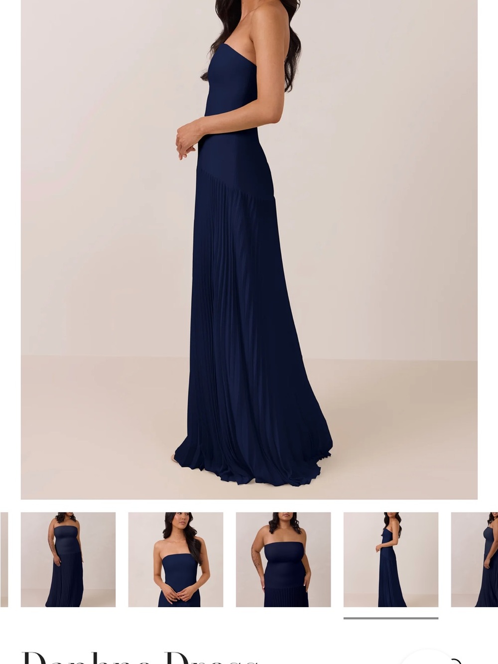 Park & Fifth Navy Strapless Pleated Maxi Dress - Picture 2 of 4